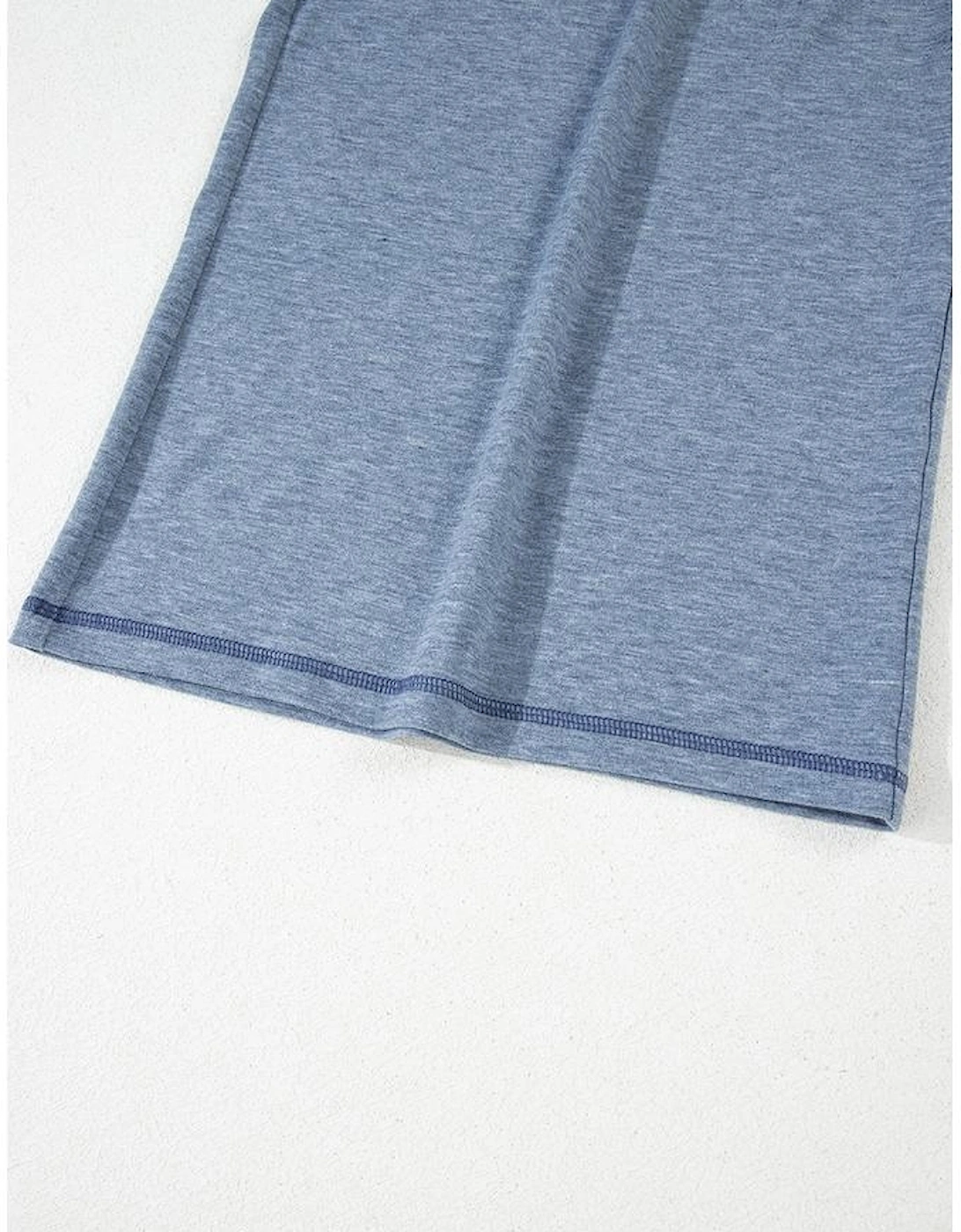 Beau Blue Half Placket Chest Pockets Short Sleeve Wide Leg Jumpsuit