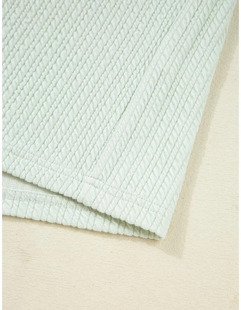 Clearly Aqua Textured Patched Chest Pocket Shirt and Pants Set