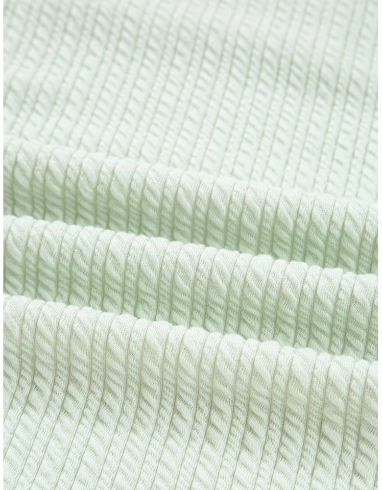 Clearly Aqua Textured Patched Chest Pocket Shirt and Pants Set