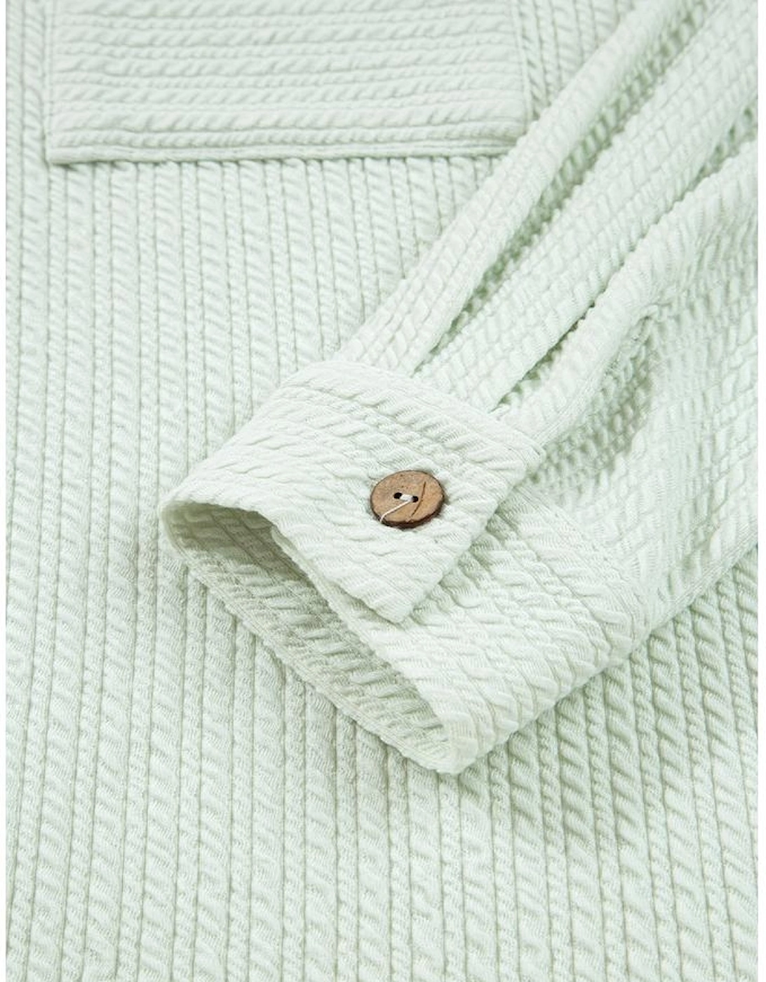 Clearly Aqua Textured Patched Chest Pocket Shirt and Pants Set