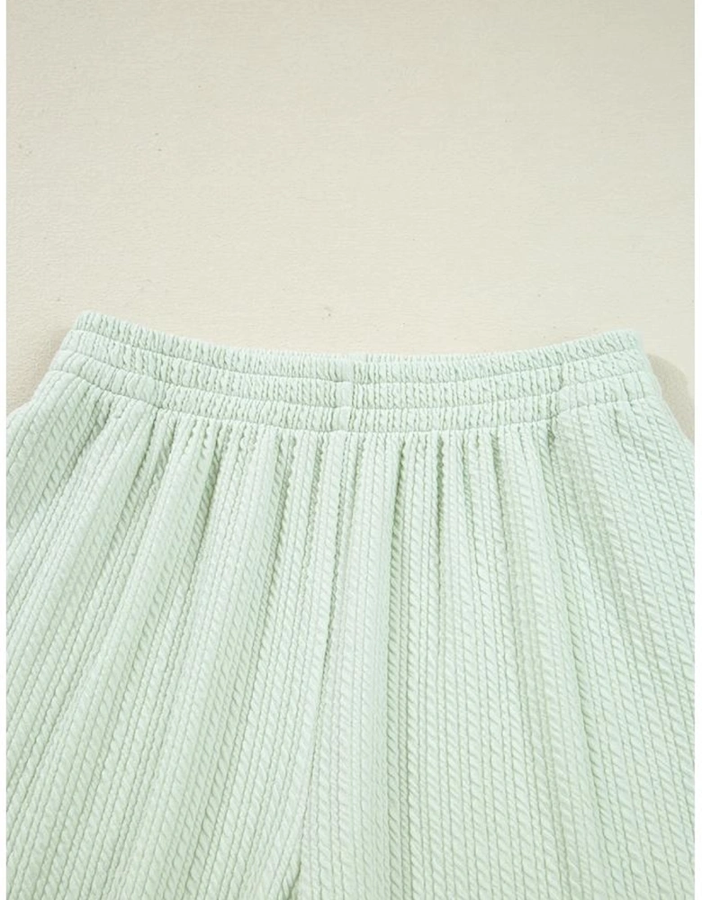 Clearly Aqua Textured Patched Chest Pocket Shirt and Pants Set