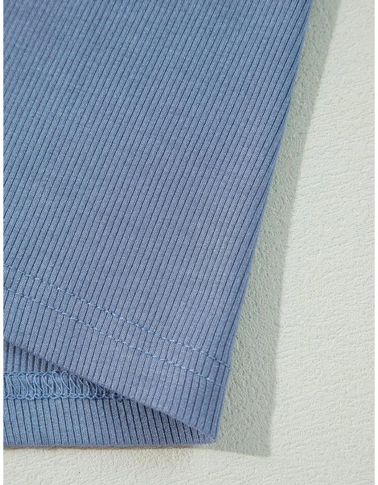 Ashleigh Blue Solid Color Rib Knit Open Front Tunic Cardigan