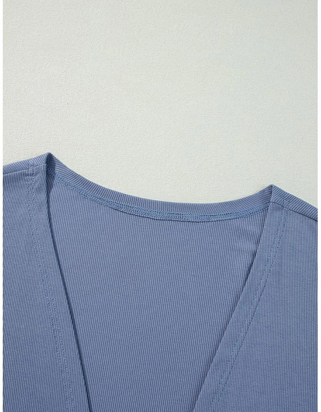 Ashleigh Blue Solid Color Rib Knit Open Front Tunic Cardigan