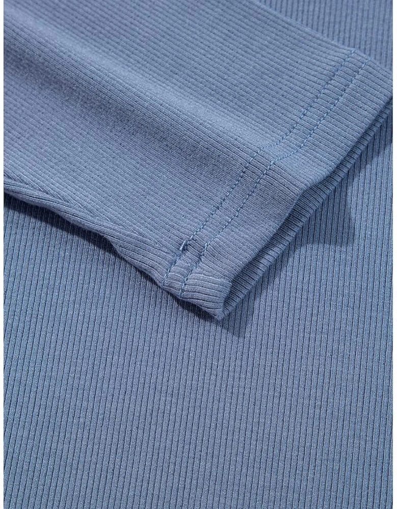 Ashleigh Blue Solid Color Rib Knit Open Front Tunic Cardigan