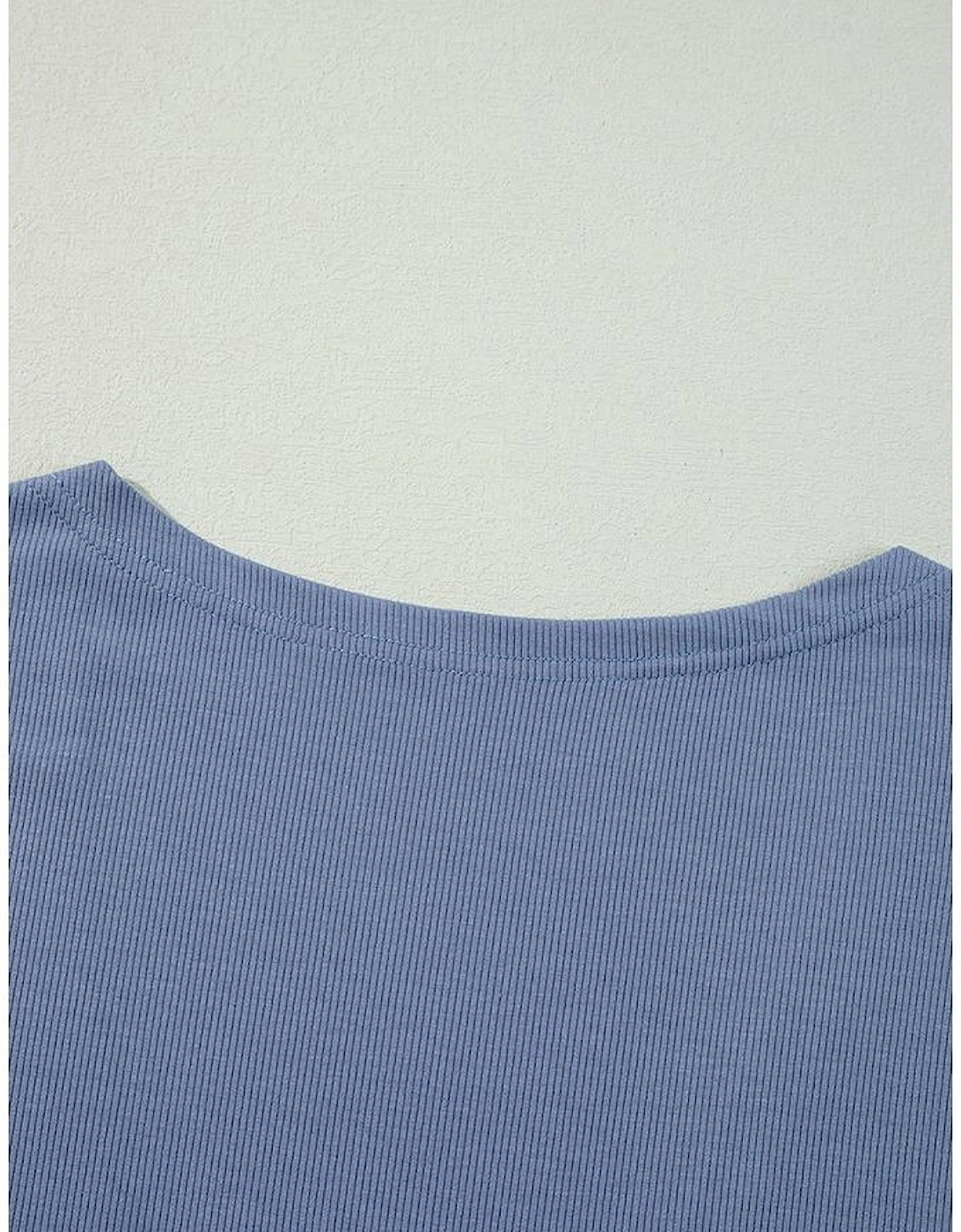 Ashleigh Blue Solid Color Rib Knit Open Front Tunic Cardigan