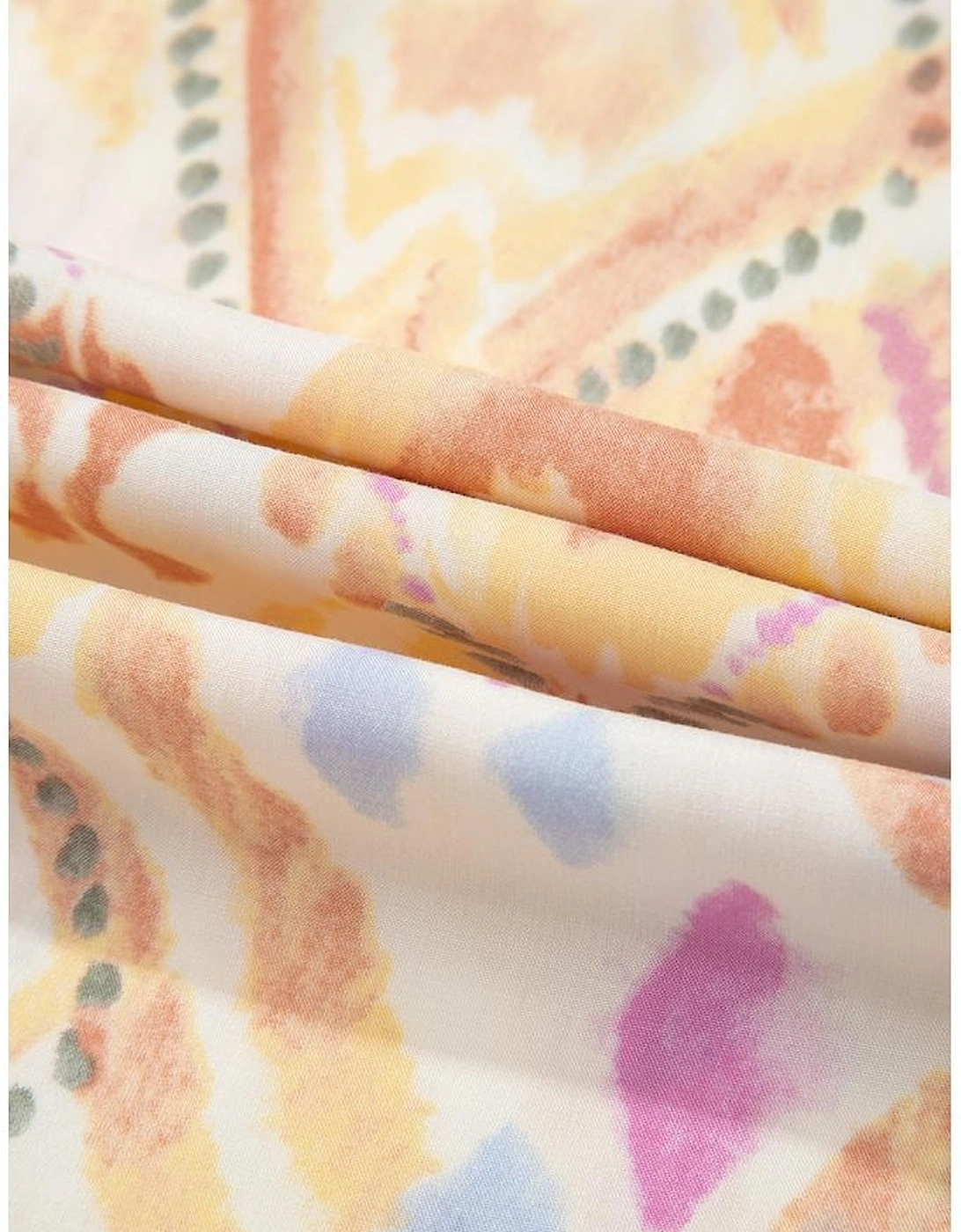 Multicolour Geometric Print Half Sleeve Shirred High Waist Maxi Dress