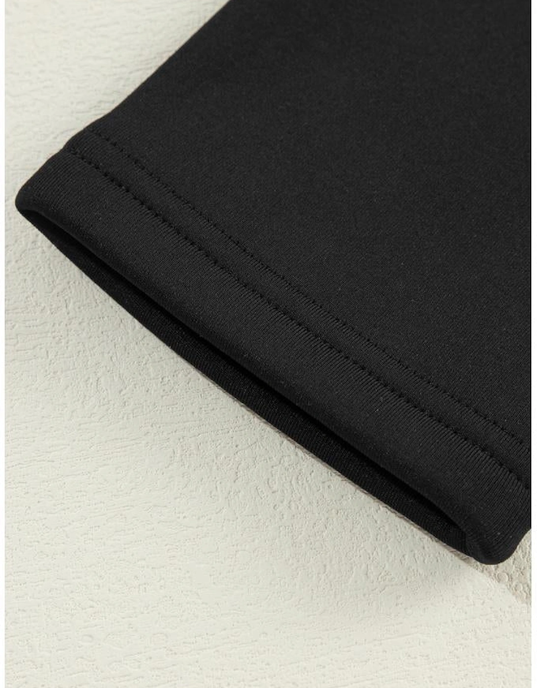 Black Mock Neck Thermal Lined Long Sleeve Tee