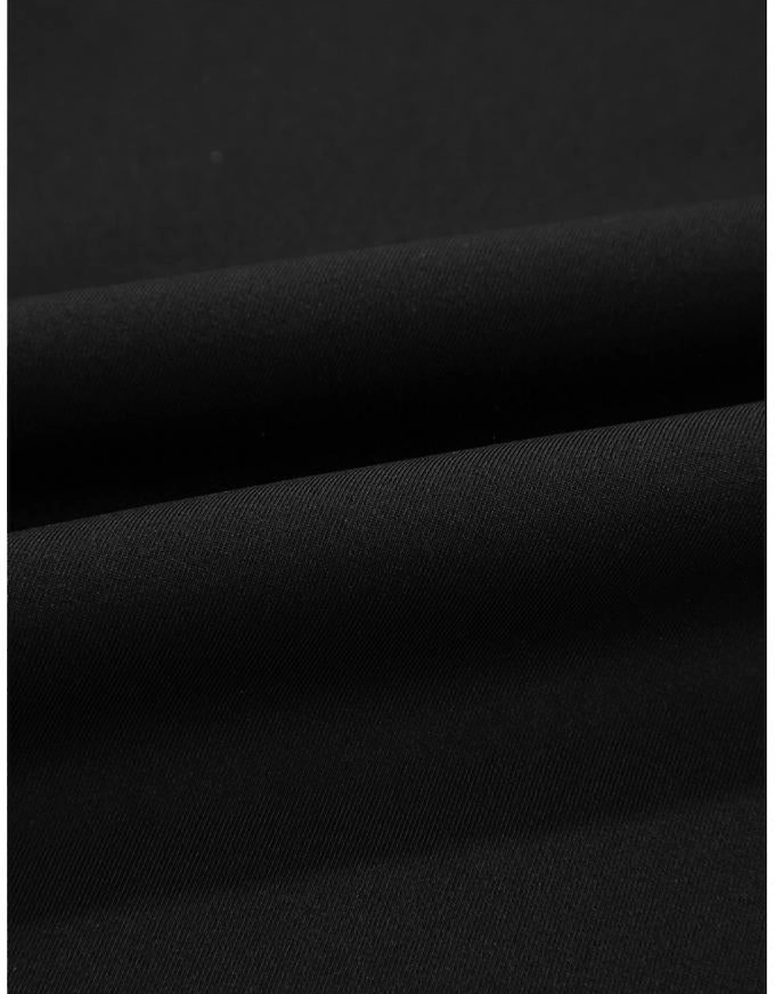 Black Mock Neck Thermal Lined Long Sleeve Tee