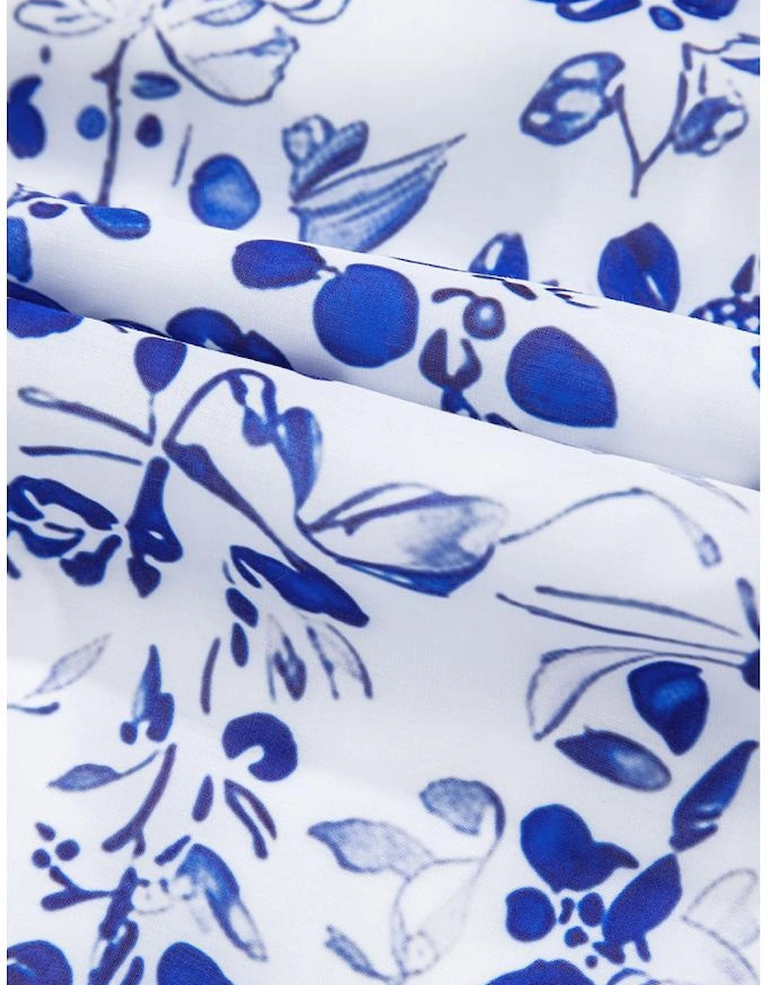 Sky Blue Floral Print Square Neck Bubble Sleeve High Waist Maxi Dress