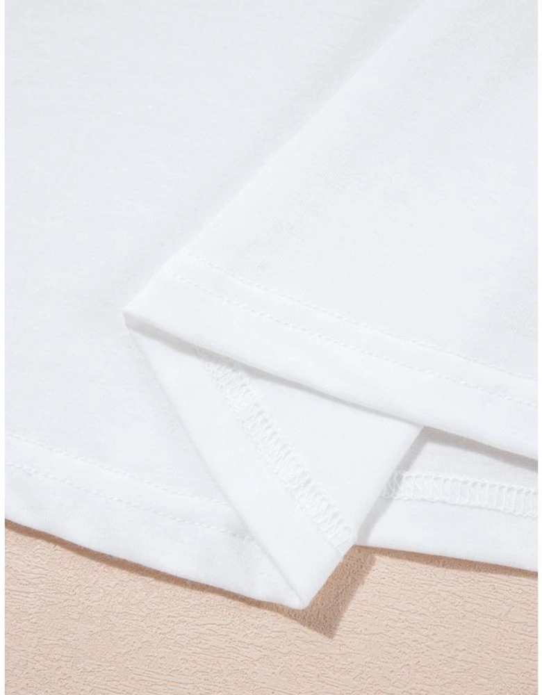 White Believe Christmas Father Graphic Crewneck T Shirt