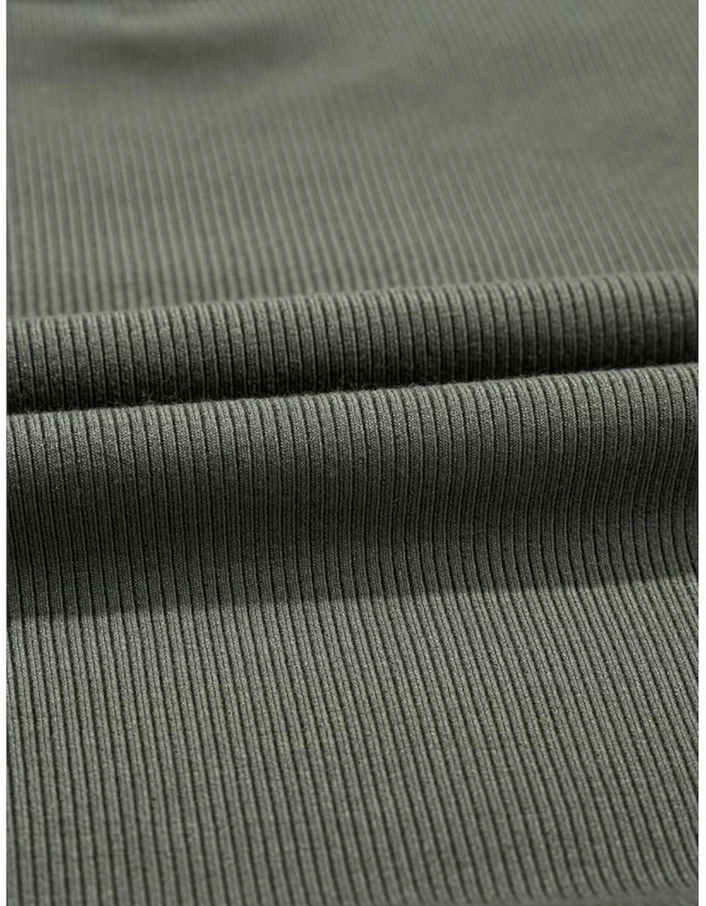 Mist Green Plus Size Thermal Knitted Babydoll Flare Top