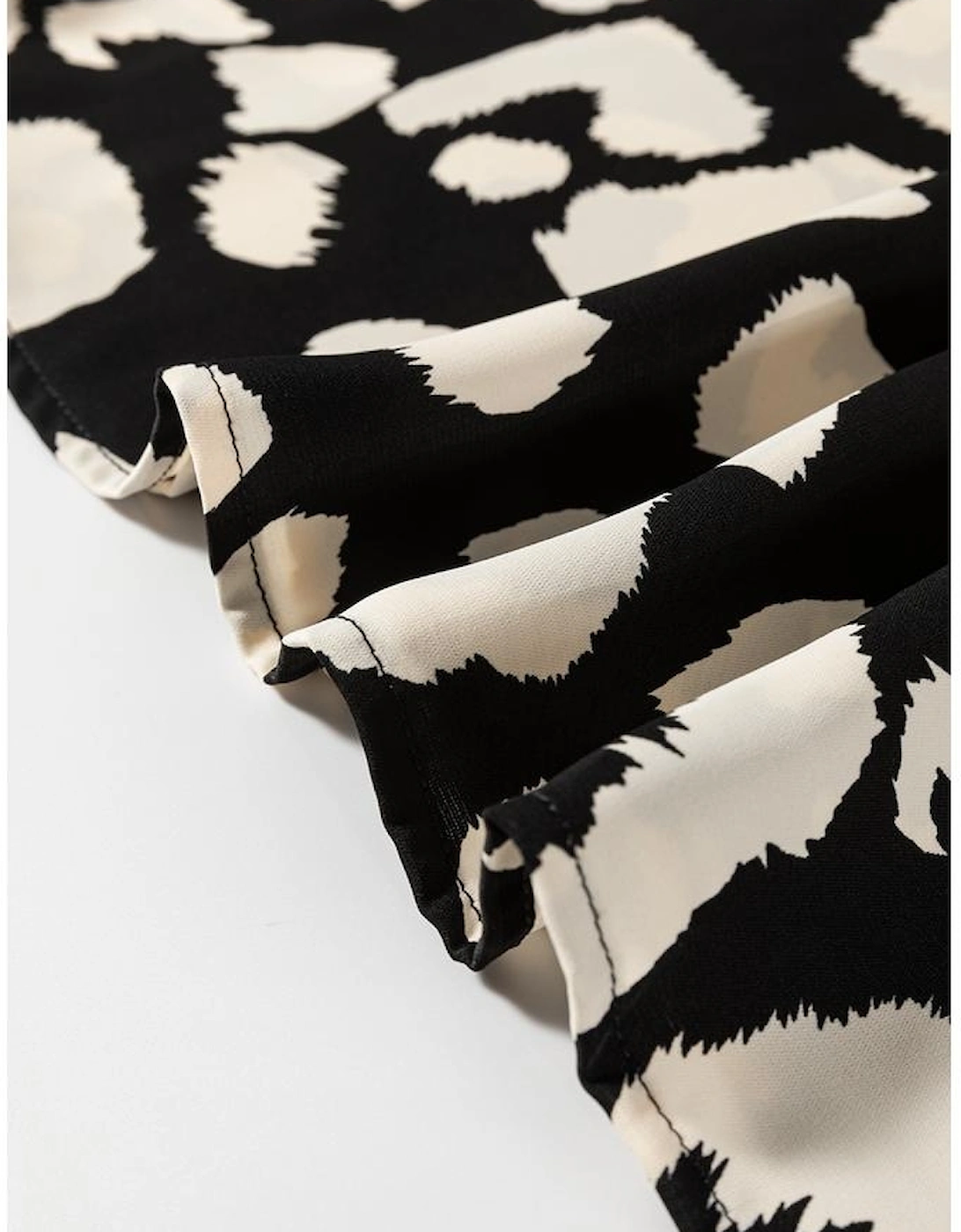 Black Leopard Print U Neck Sleeveless High Waist Dress