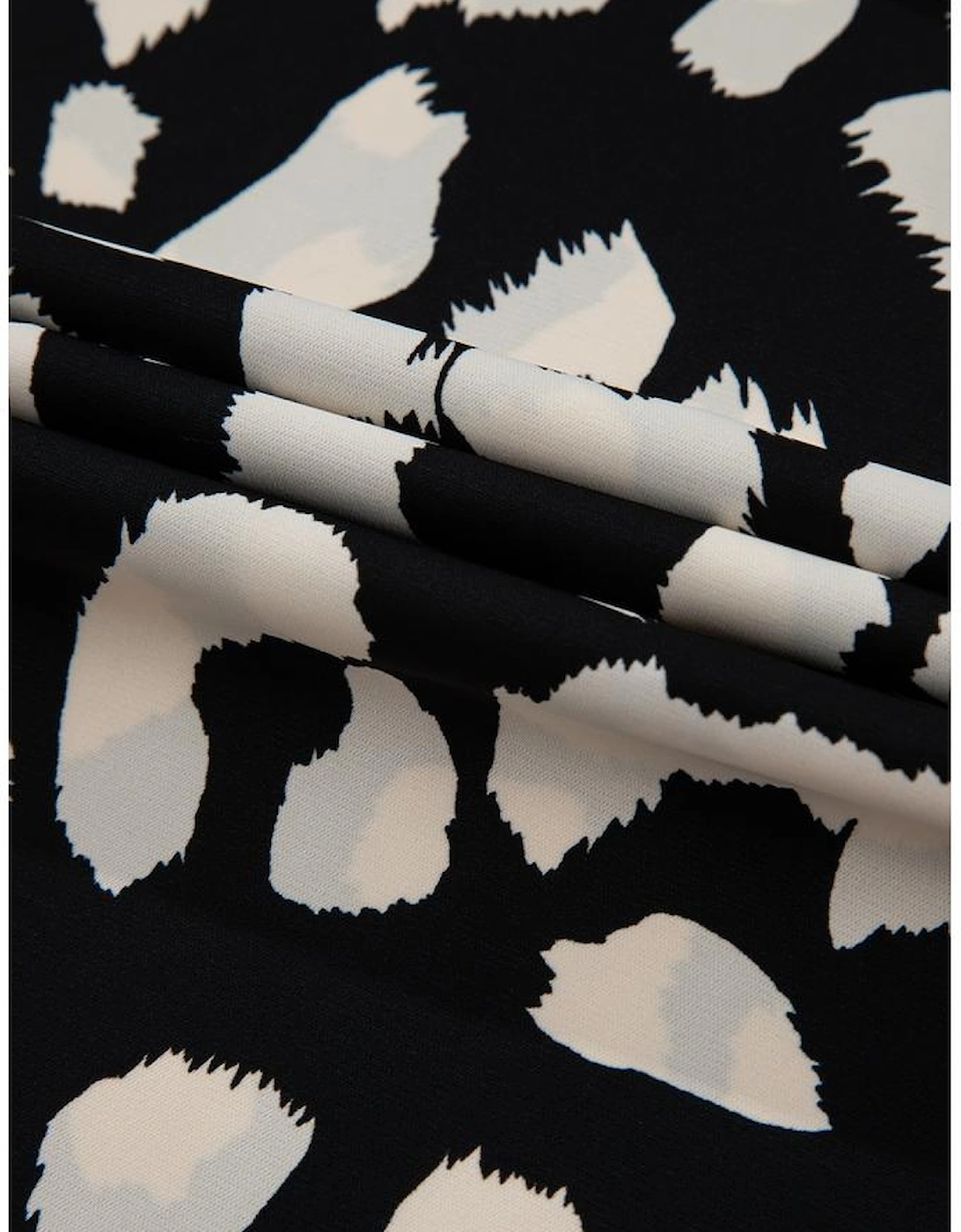 Black Leopard Print U Neck Sleeveless High Waist Dress