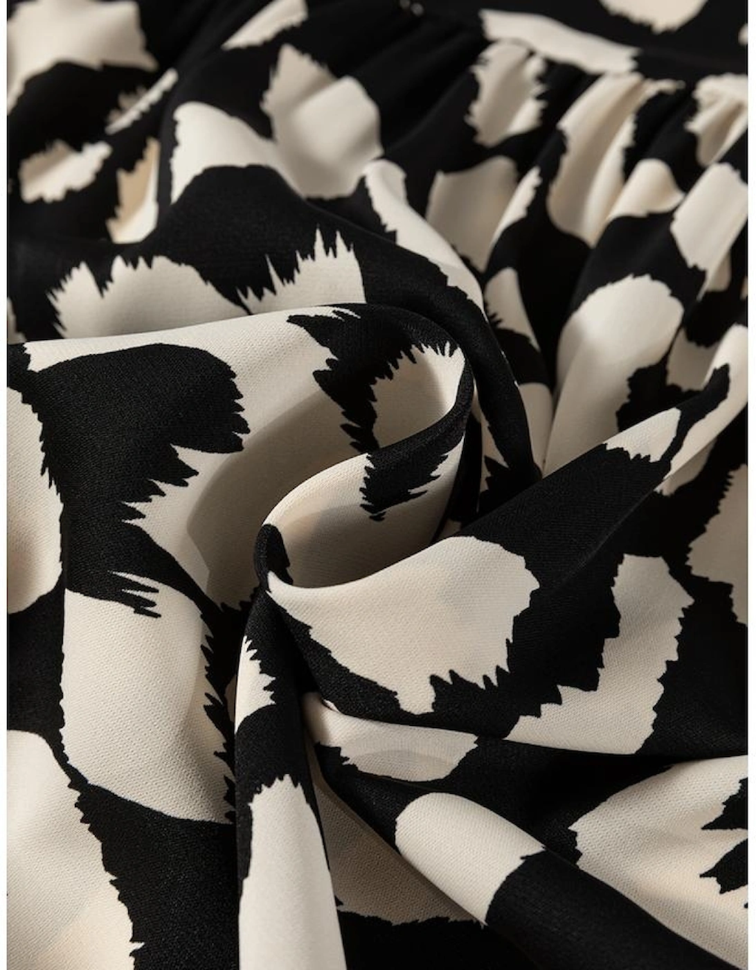 Black Leopard Print U Neck Sleeveless High Waist Dress