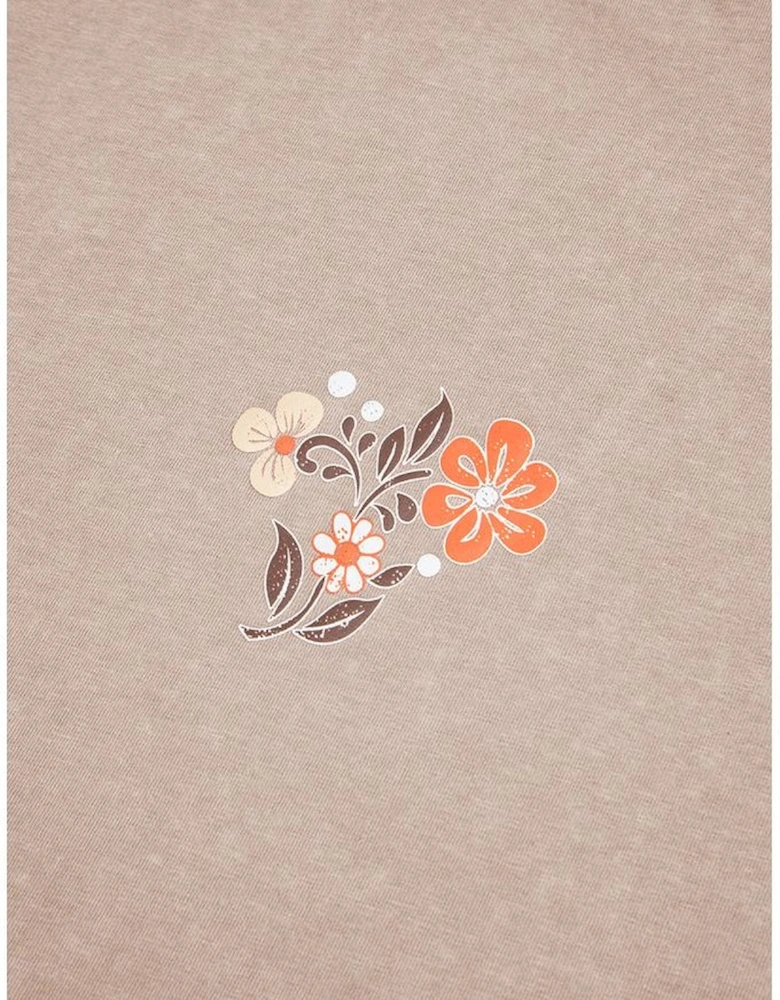 Smoke Gray Mineral Wash Floral Steer Head Printed Back Western Fashion Tee