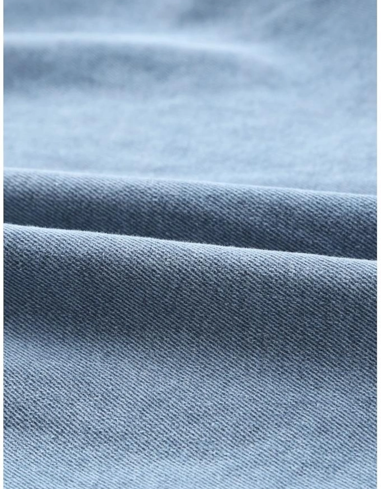 Sky Blue Buttoned Long Sleeve Denim Mini Dress