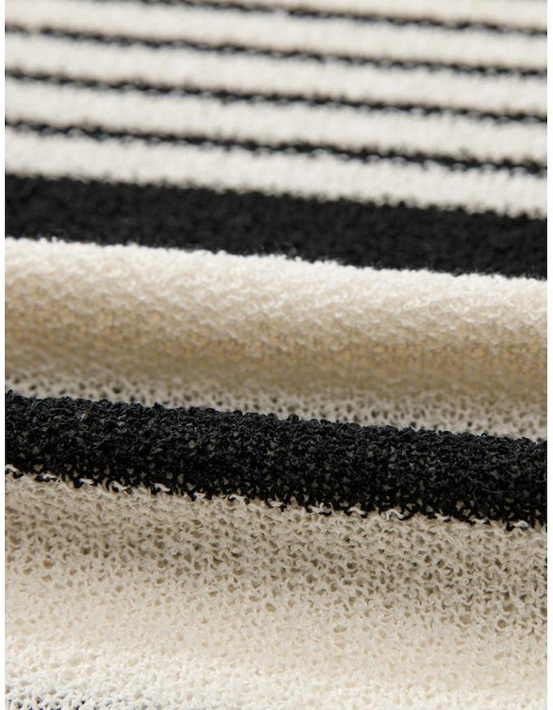 Black white Striped O Neck Sweater Vest