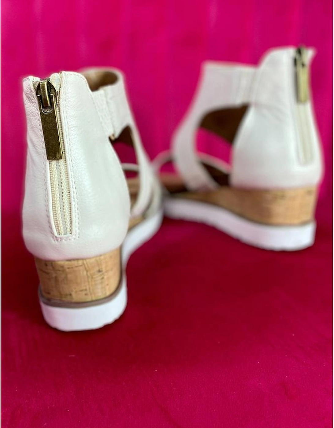 White Crisscross Detail Hollowed Leather Gladiator Sandals