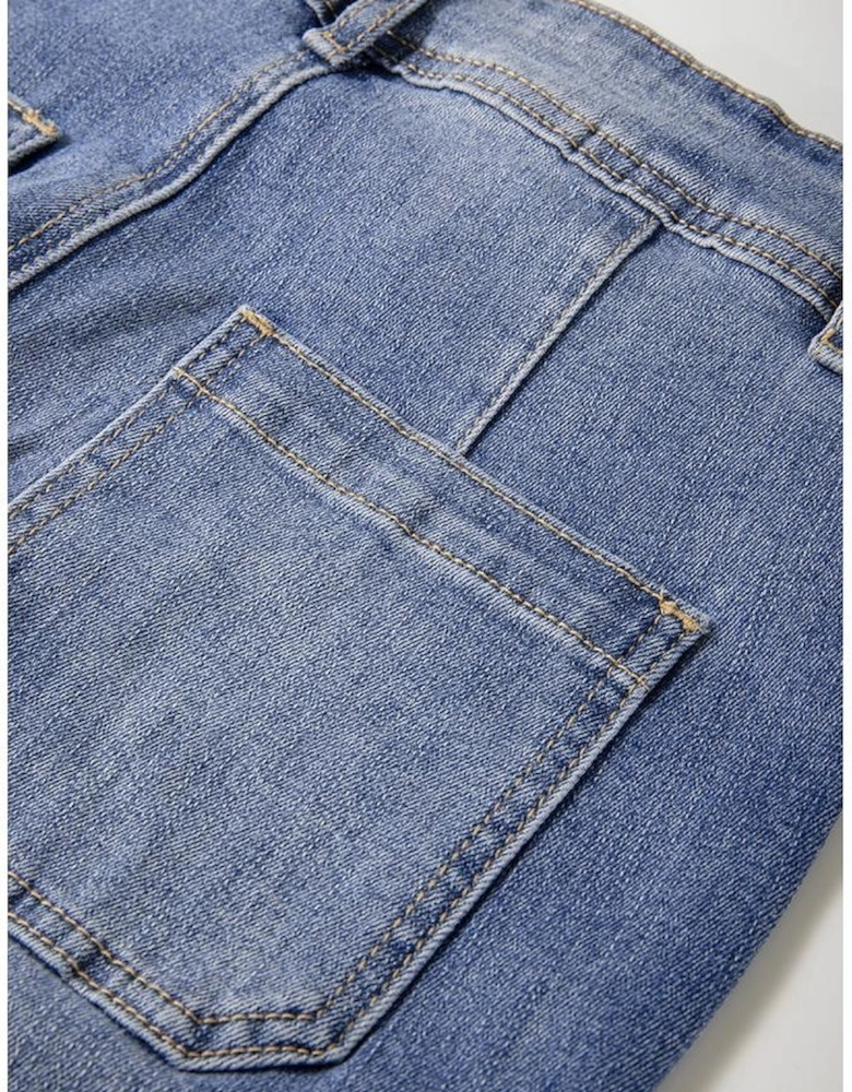 Ashleigh Blue Mineral Wash High Waist Bell Bottom Crop Jeans