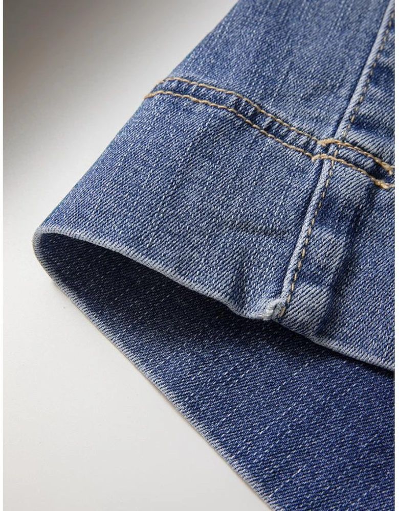 Ashleigh Blue Mineral Wash High Waist Bell Bottom Crop Jeans