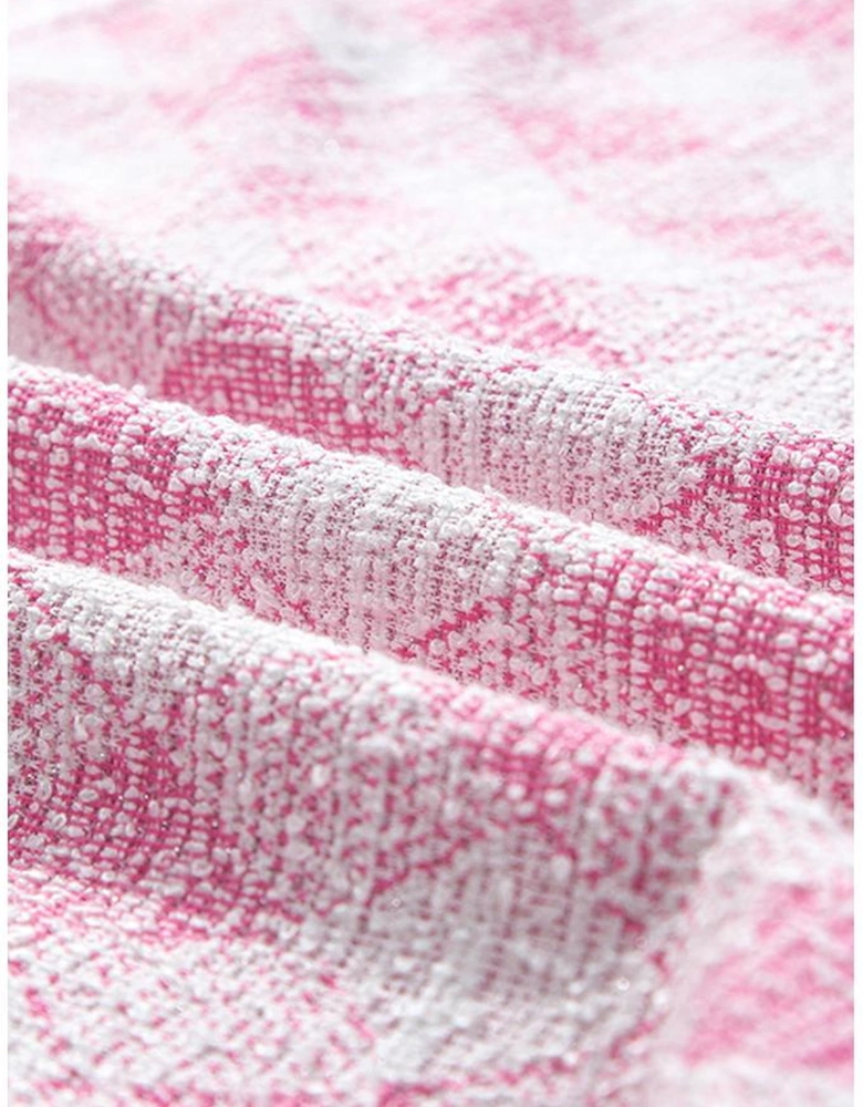 Delicacy Geometric Print Textured Flap Detail Shacket with Pocket