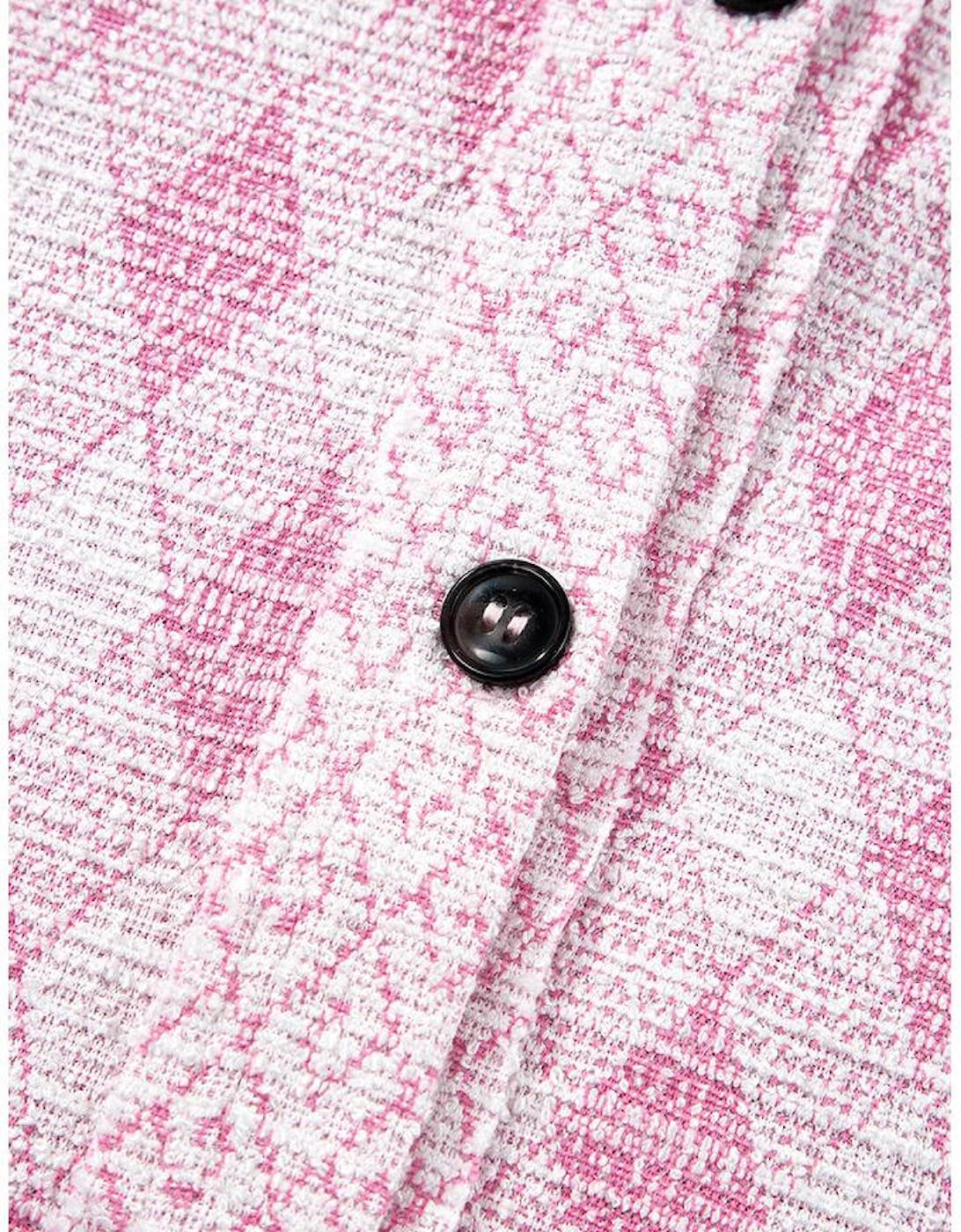 Delicacy Geometric Print Textured Flap Detail Shacket with Pocket