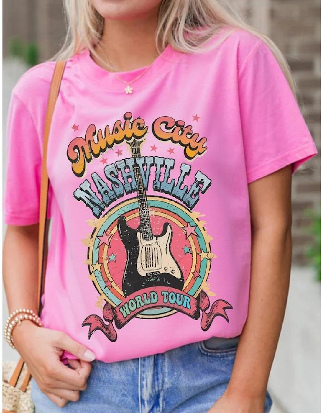Sachet Pink Nashville WORLD TOUR Music City Guitarist Graphic Tee, 9 of 8