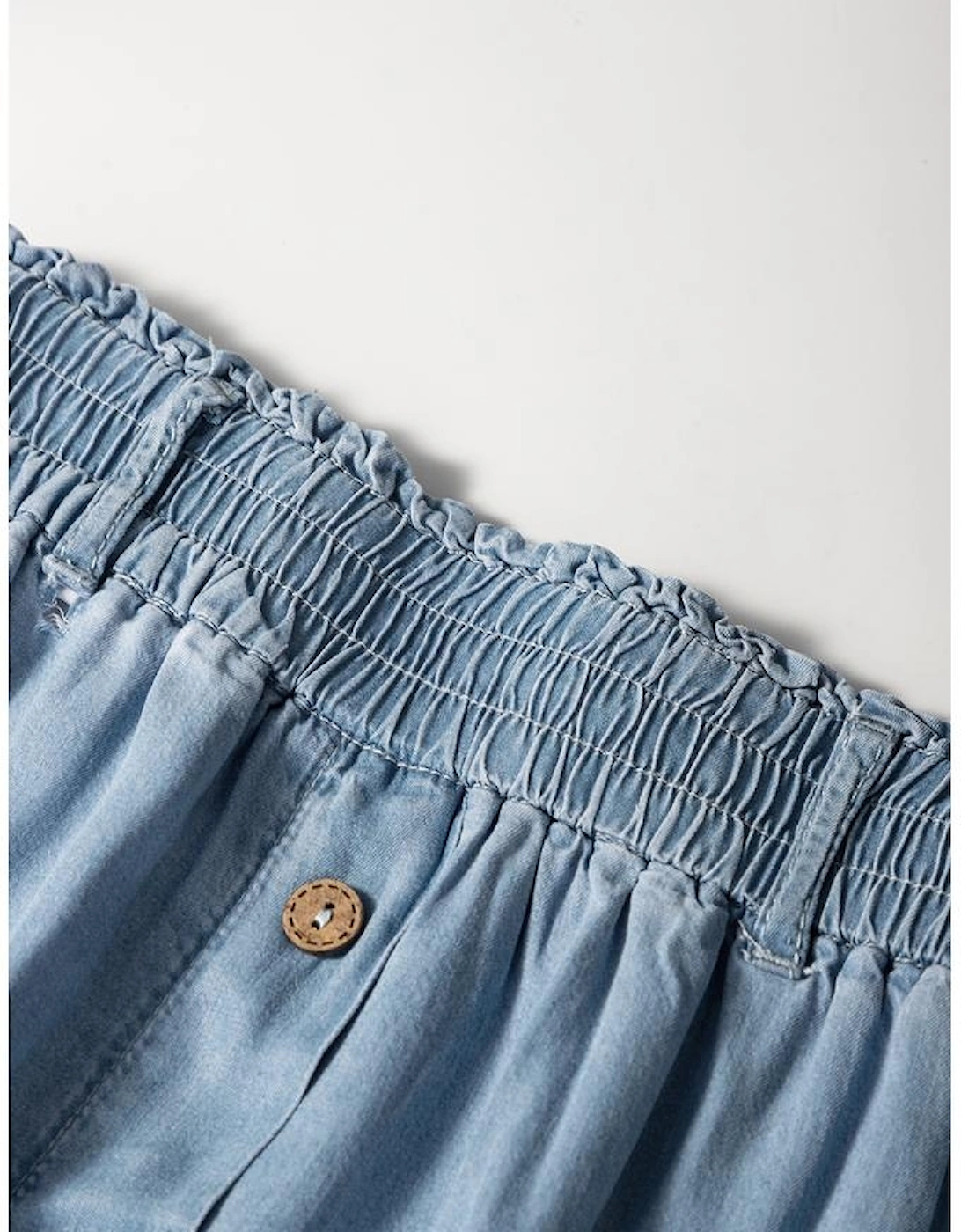 Beau Blue Buttoned Front High Waist Side Pockets Denim Maxi Skirt