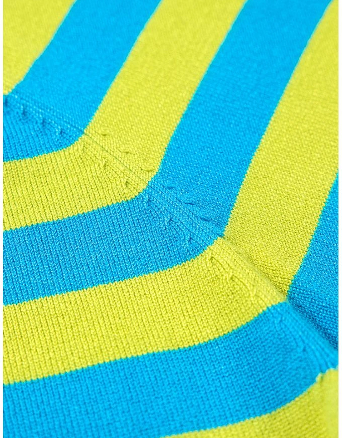 Green Stripe Crew Neck Drop Shoulder Casual Sweater