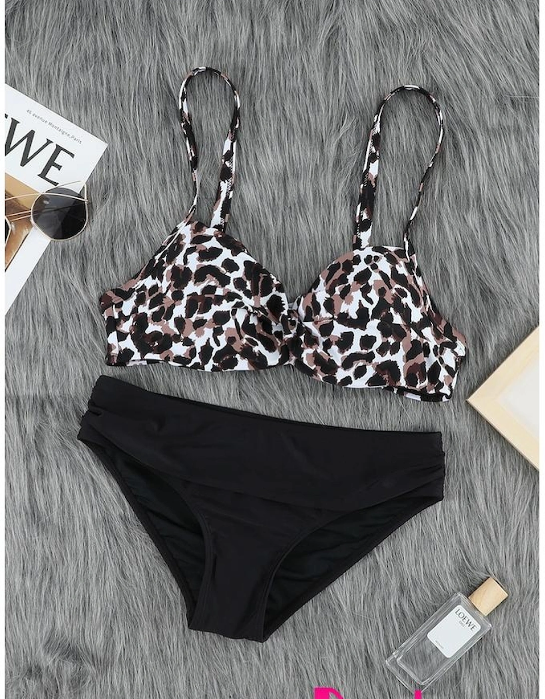 Leopard Twisted Bust Bikini Set