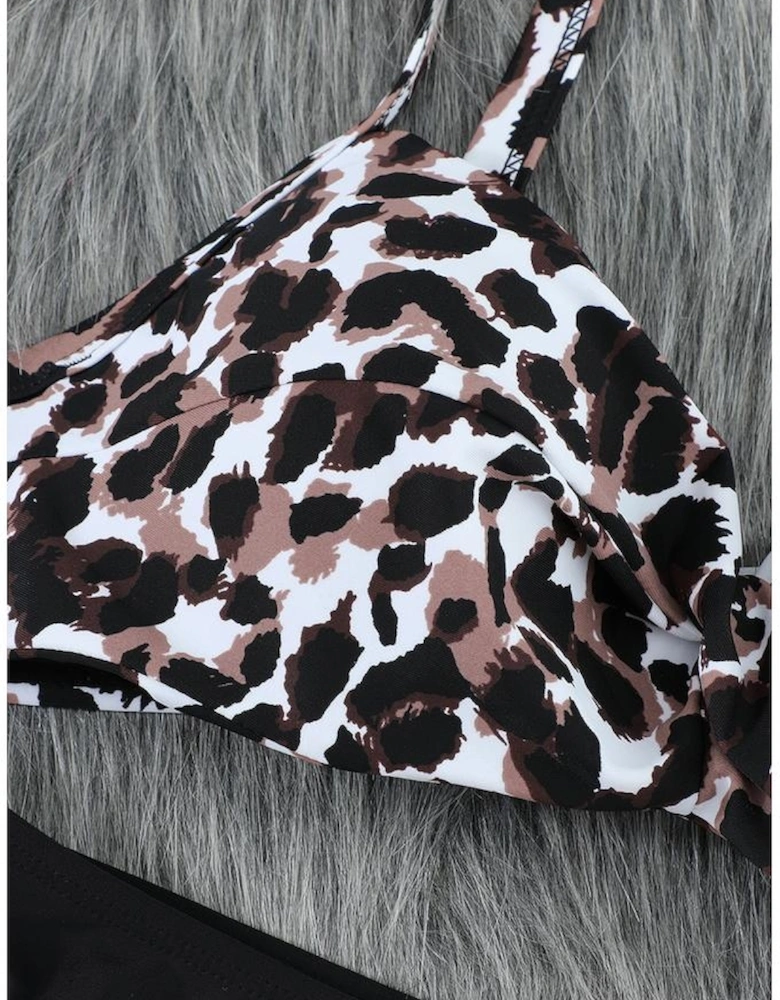 Leopard Twisted Bust Bikini Set