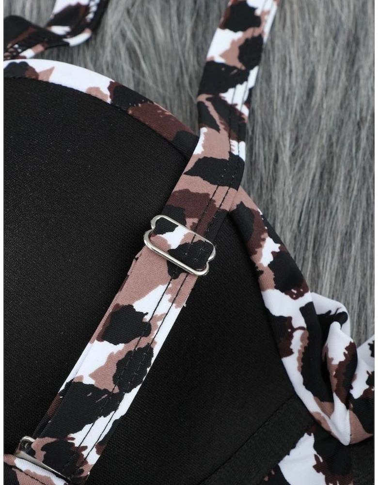 Leopard Twisted Bust Bikini Set