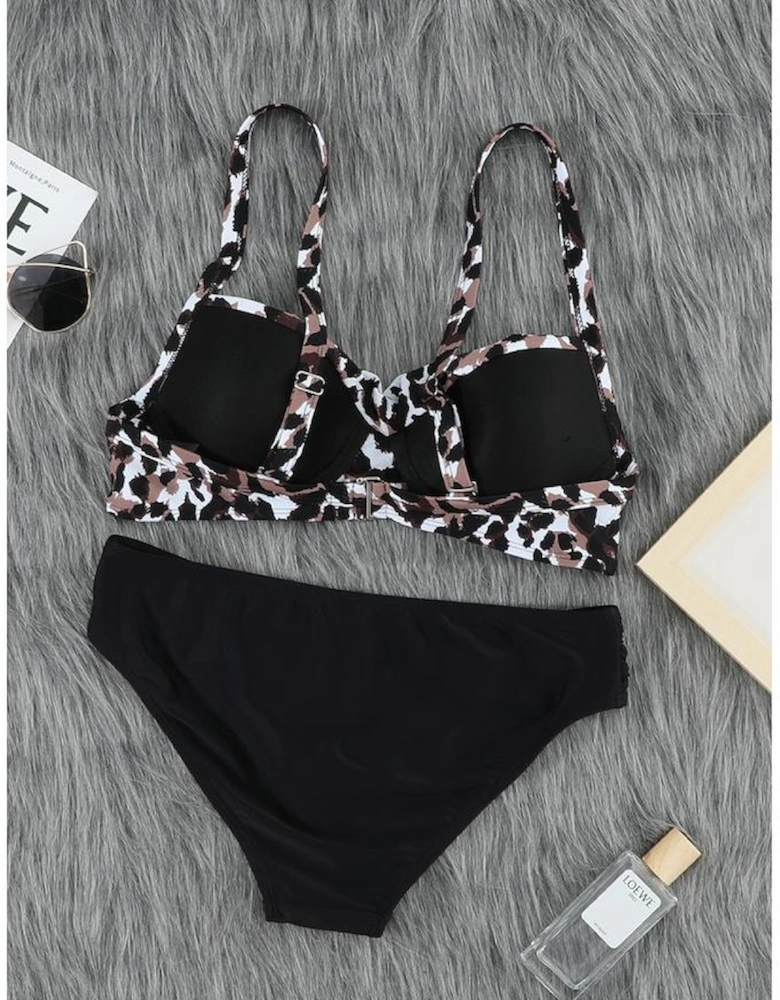 Leopard Twisted Bust Bikini Set