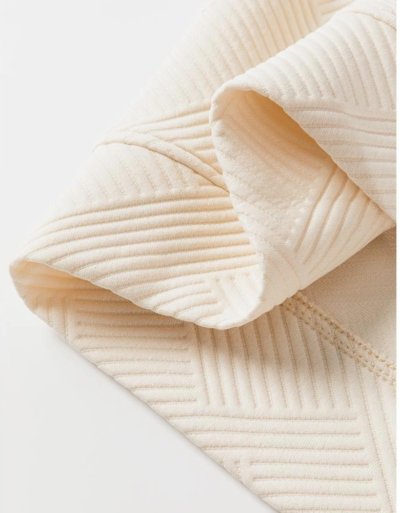 White Floral Patchwork Sleeve Textured Plus Size Pullover Top