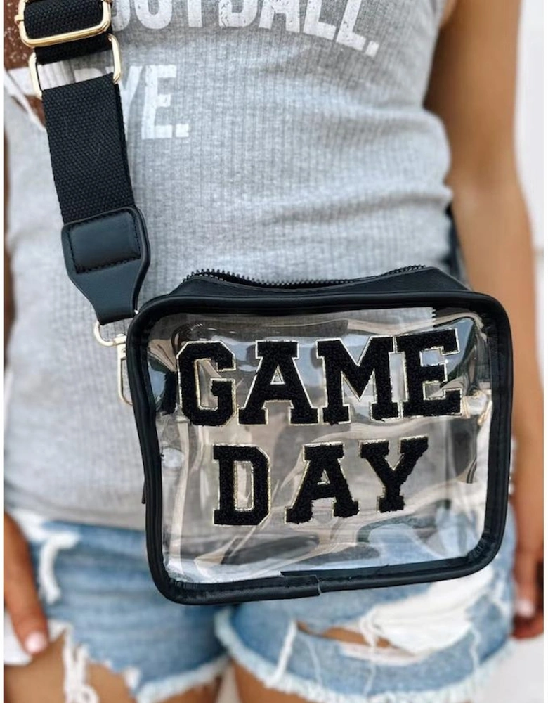 Black GAME DAY Rugby Football Clear Shoulder Bag