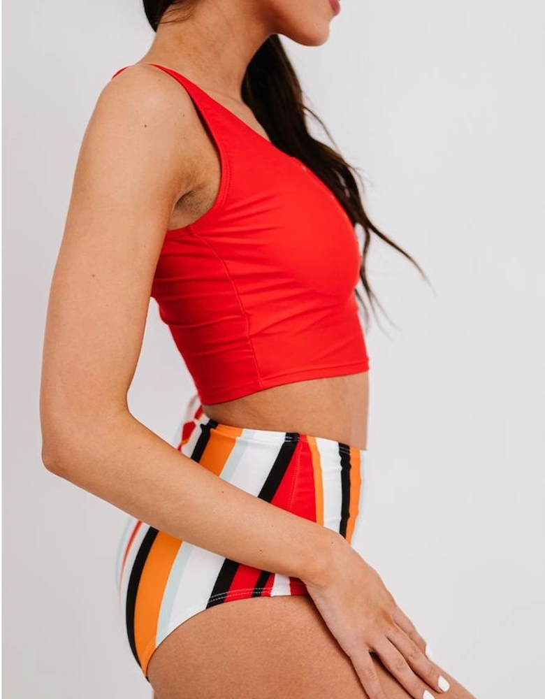 Square Neck Sleeveless Fashion Print Tankini Set