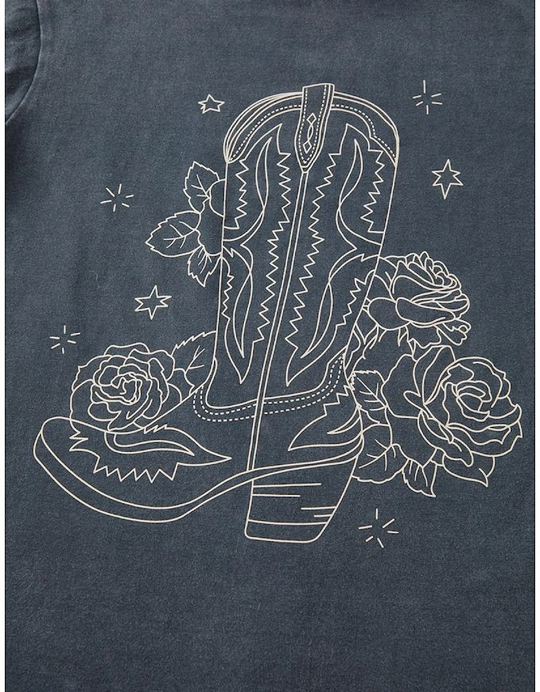 High-Rise Western Cowboy Boots Graphic Tee