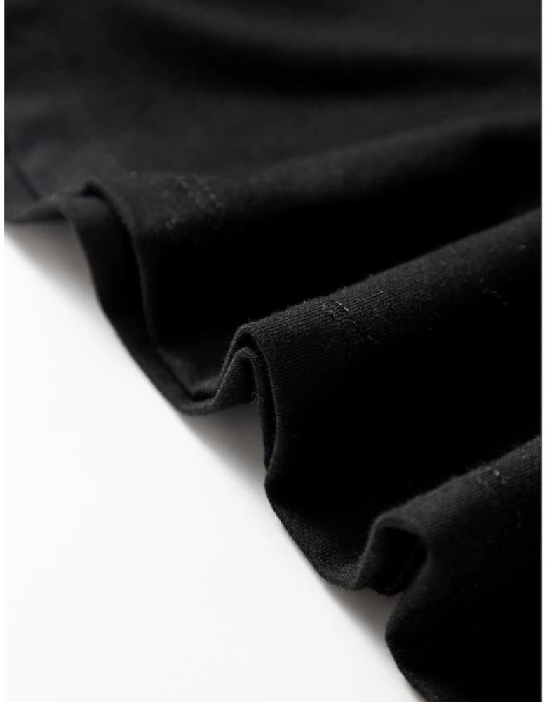 Black Solid Color Long Sleeve Fitted Top