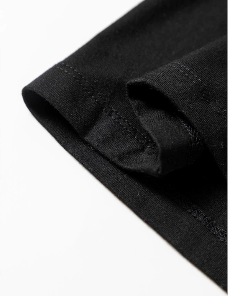 Black Solid Color Long Sleeve Fitted Top