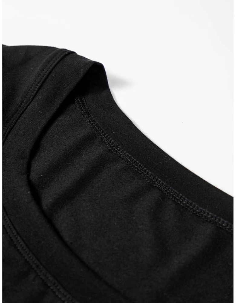 Black Solid Color Long Sleeve Fitted Top