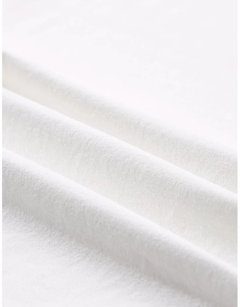 White Rainbow Stripe Print Contrast Crewneck T Shirt