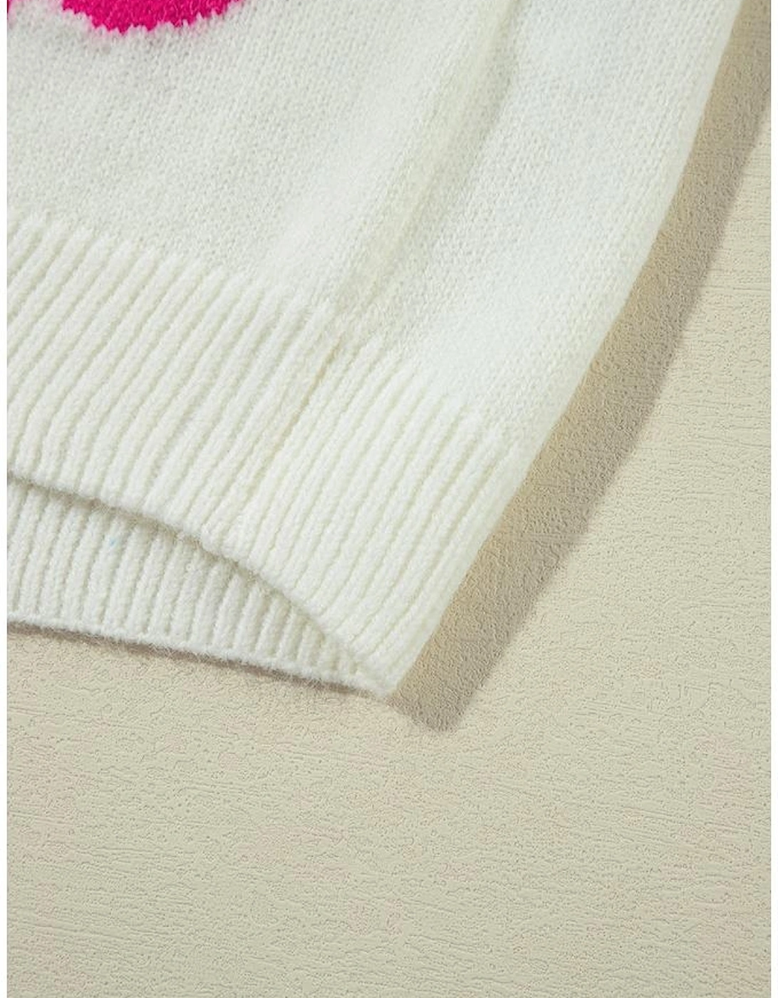 Rose Red Flower Pattern Open Front Cardigan