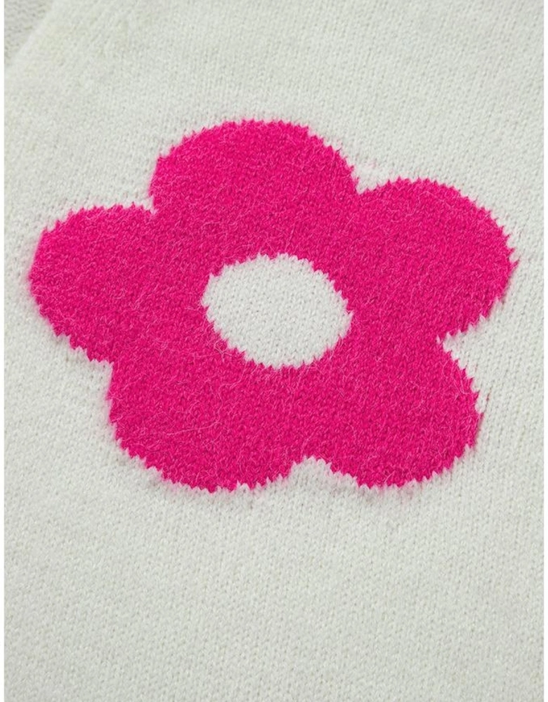 Rose Red Flower Pattern Open Front Cardigan