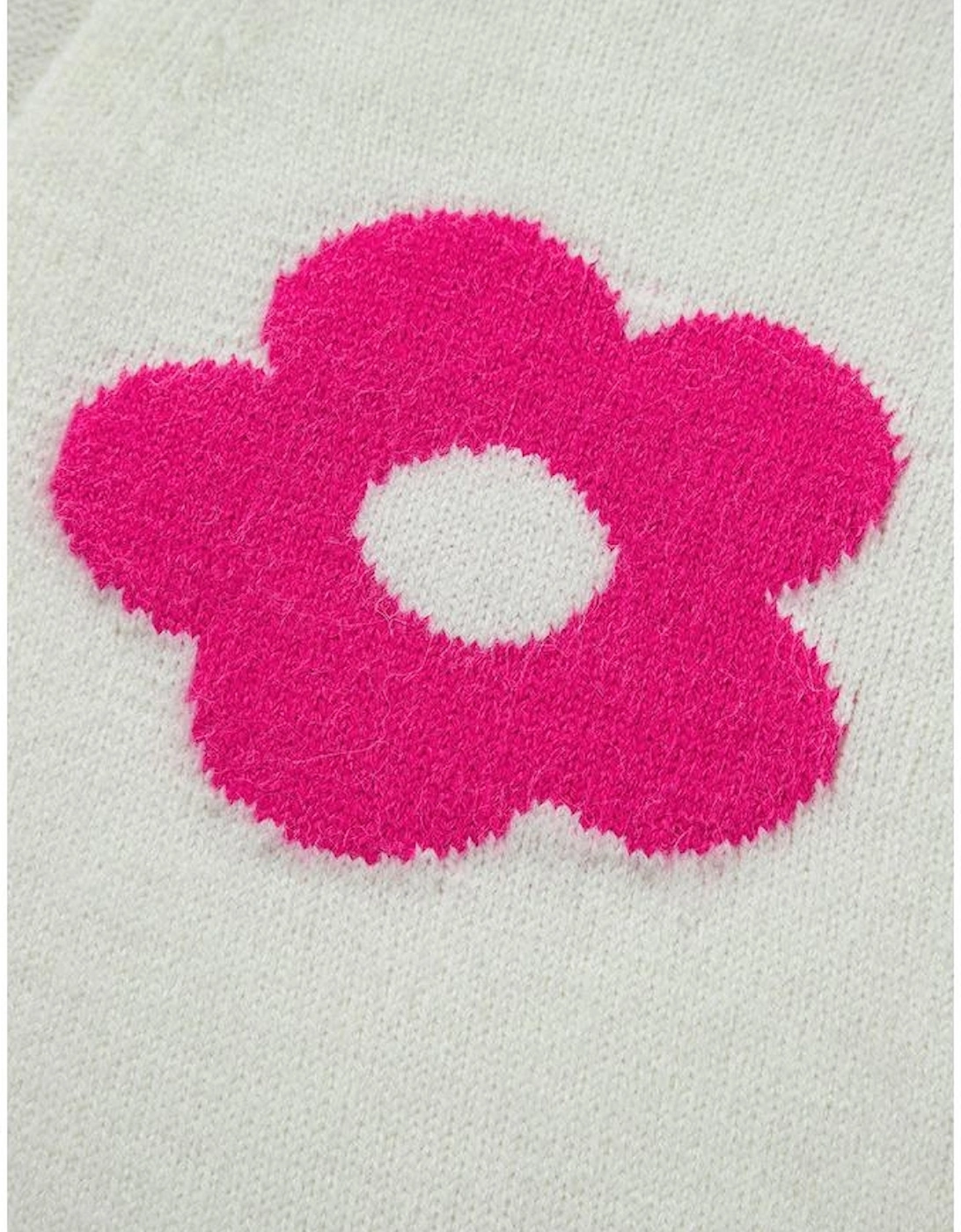 Rose Red Flower Pattern Open Front Cardigan