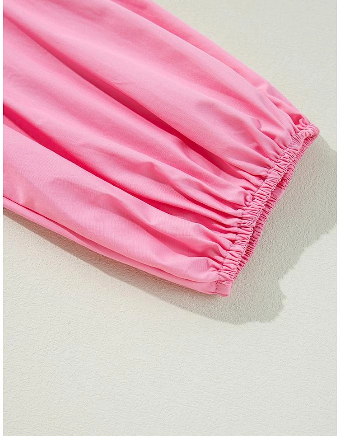 Bright Pink Balloon Sleeve Button Up Mini Shirt Dress