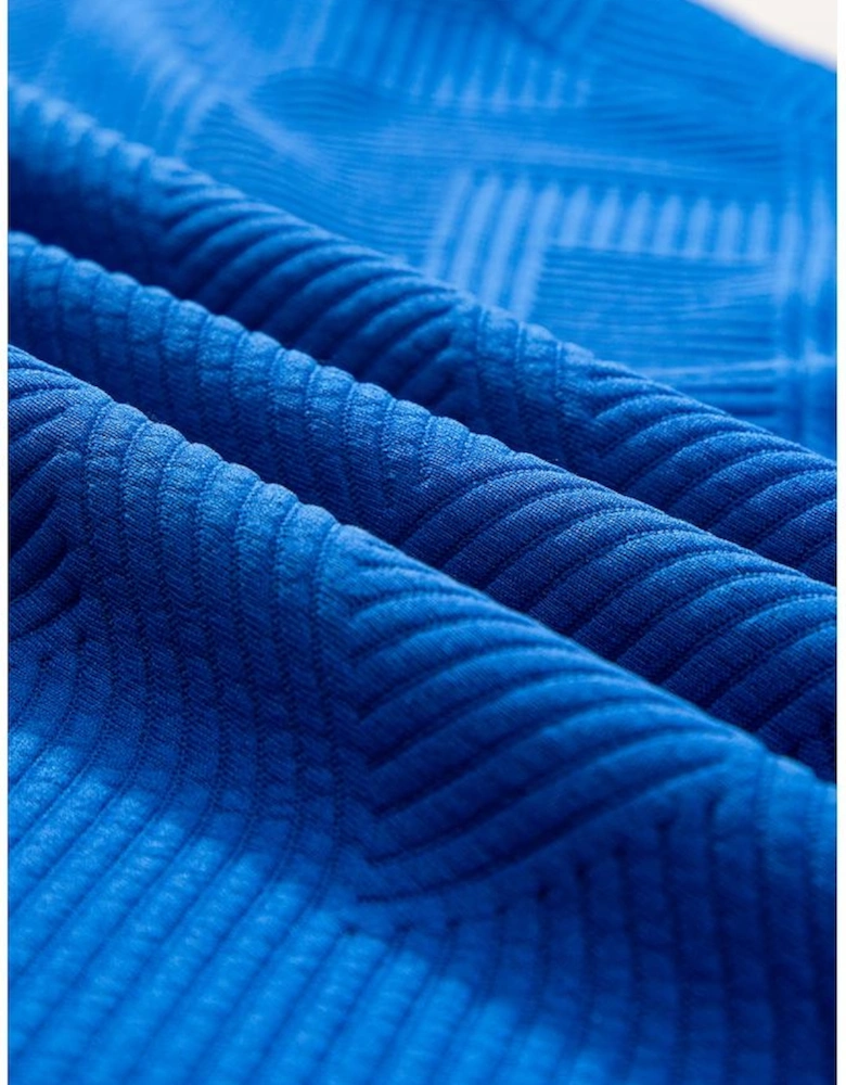 Dark Blue Plus Size Fashion Textured Short 2pcs Outfit