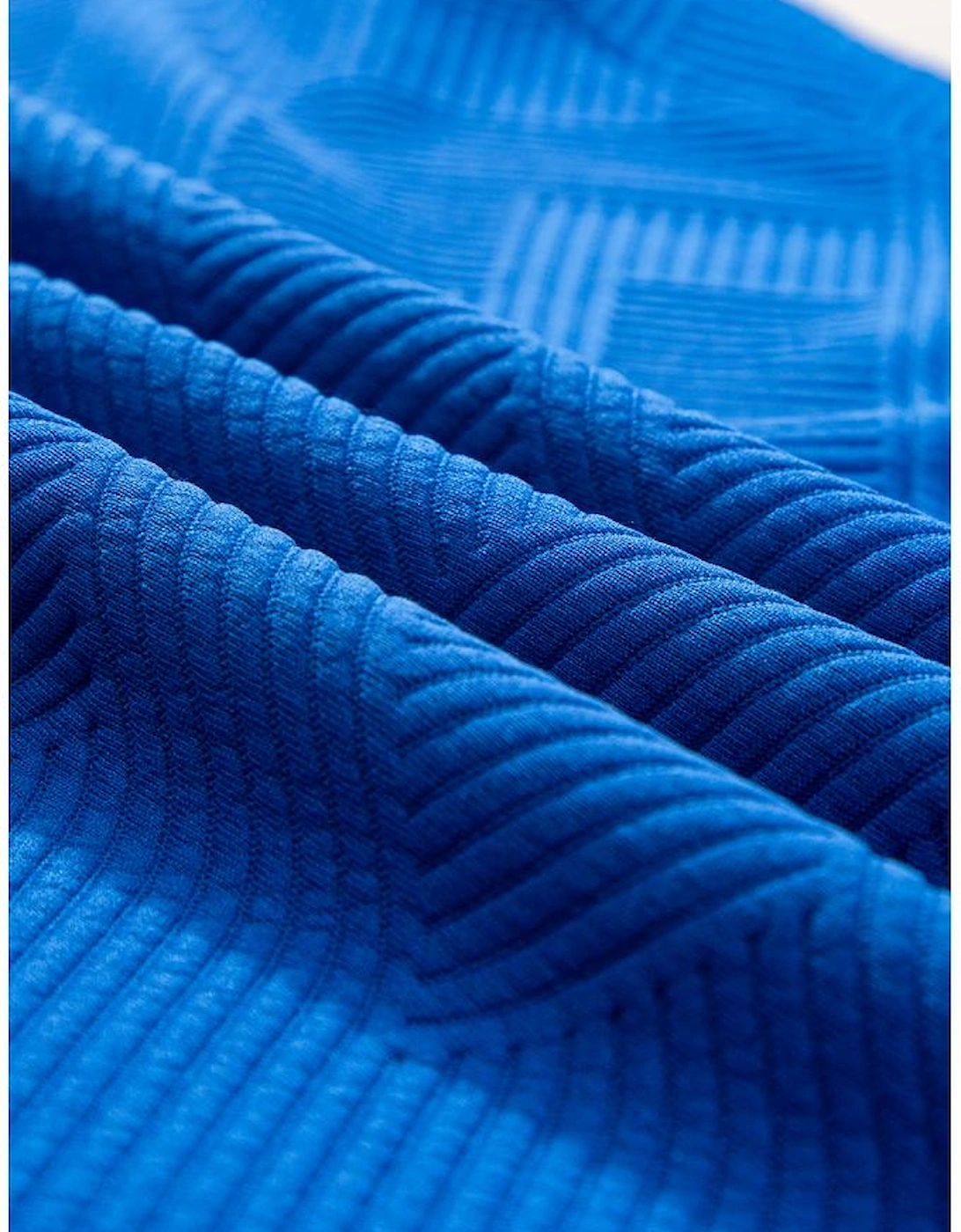 Dark Blue Plus Size Fashion Textured Short 2pcs Outfit