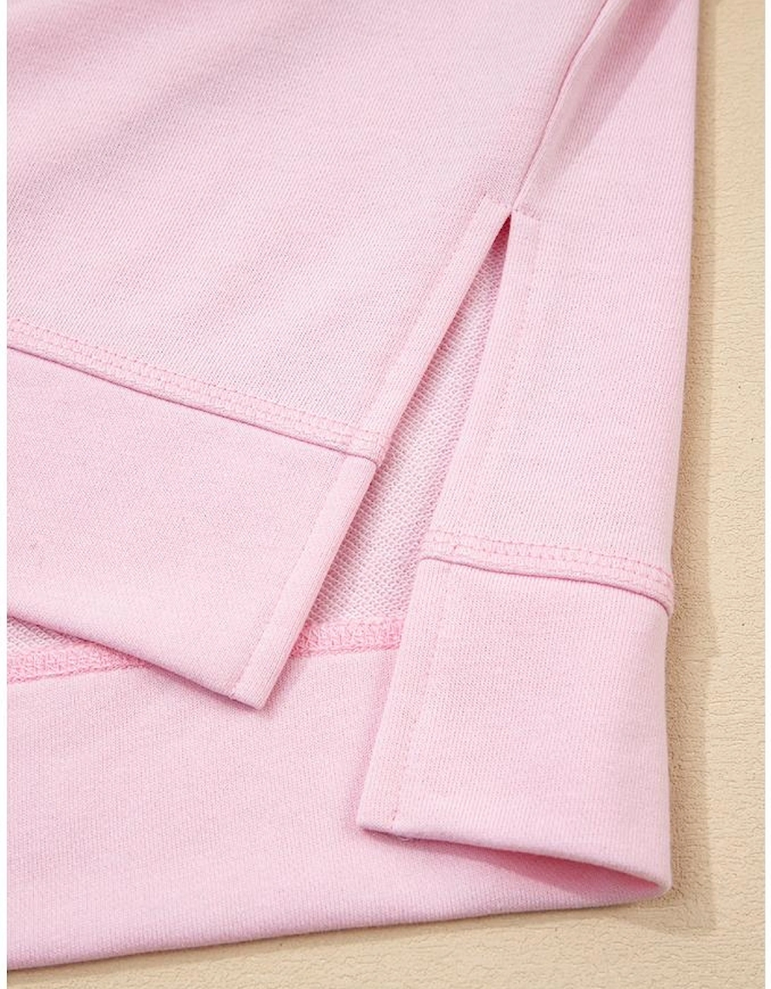 Bonbon Striped Colorblock Patchwork Raglan Pullover Top with Slits