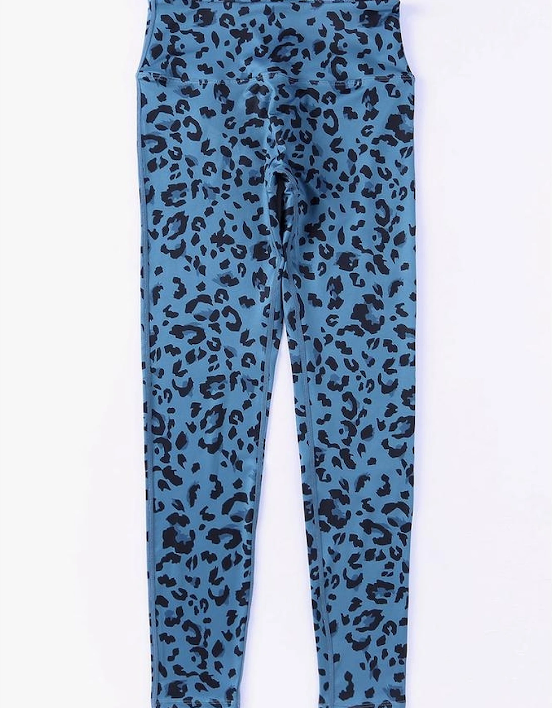 Blue Classic Leopard Print Active Leggings