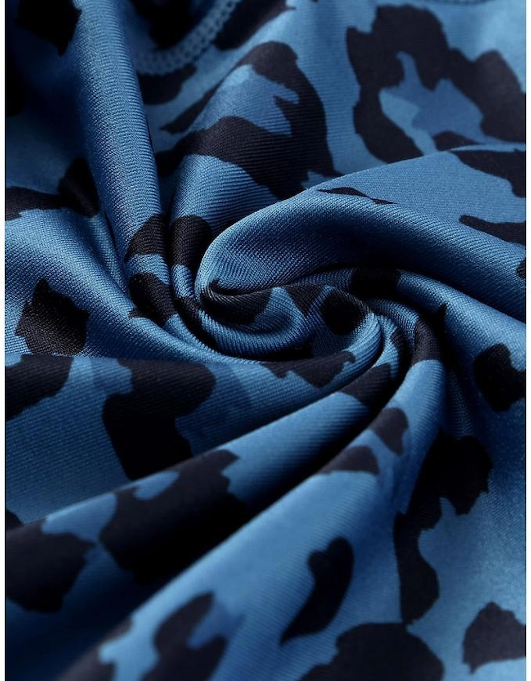 Blue Classic Leopard Print Active Leggings